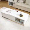 Mordel Glossy White Extendable TV Stand & Coffee Table Set
