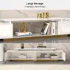 Mordel Glossy White Extendable TV Stand & Coffee Table Set