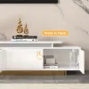 Mordel Glossy White Extendable TV Stand & Coffee Table Set