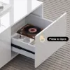 Mordel Glossy White Extendable TV Stand & Coffee Table Set