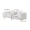 Axial 200 cm Boucle Fluted Sofa with Gold Legs & Pillows, Set of 2 – White Upholstered Seater