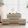 Humply White Leather 6-Drawer Dresser & 2 Smart Nightstands Set