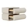 Humply White Leather 6-Drawer Dresser & 2 Smart Nightstands Set