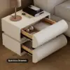 Humply White Leather 6-Drawer Dresser & 2 Smart Nightstands Set