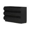 Humply Black Leather 6-Drawer Dresser & 2 Smart Nightstands Set