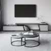 Fero Extendable Grey TV Stand & Nesting Coffee Table Set