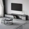 Fero Extendable Grey TV Stand & Nesting Coffee Table Set