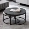 Fero Extendable Grey TV Stand & Nesting Coffee Table Set