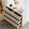 Humply White Leather 6-Drawer Dresser Chest & Makeup Vanity Set