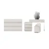Humply White Leather 6-Drawer Dresser Chest & Makeup Vanity Set