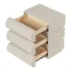 Humply White Leather 3-Drawer Smart Nightstand & Makeup Vanity Set