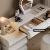 Humply White Leather 3-Drawer Smart Nightstand & Makeup Vanity Set