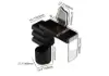 Humply Black Leather Makeup Vanity Set with 2 Smart Nightstands