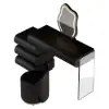 Humply Black Leather Makeup Vanity Set with 2 Smart Nightstands