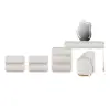 Humply white leather dressing table set with 2 stylish nightstands