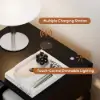 Lumio Black 3-Drawer LED Bedside Table with Charging Station