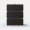 Lumio Black 3-Drawer LED Bedside Table with Charging Station