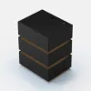 Lumio Black 3-Drawer LED Bedside Table with Charging Station