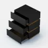 Lumio Black 3-Drawer LED Bedside Table with Charging Station