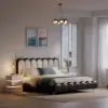 Lumio White 3-Drawer LED Bedside Table with Charging Station