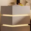 Lumio White 3-Drawer LED Bedside Table with Charging Station