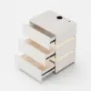 Lumio White 3-Drawer LED Bedside Table with Charging Station