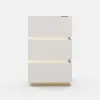 Lumio White 3-Drawer LED Bedside Table with Charging Station