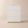 Lumio White 3-Drawer LED Bedside Table with Charging Station