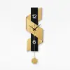 870mm Geometric Digital Wall Clock Modern Gold & Black Oversized Wall Decor