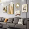 5-Piece Wall Art Set with Golden Accents Modern Abstract Designs for Luxurious Home Deco