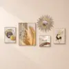 5-Piece Wall Art Set with Golden Accents Modern Abstract Designs for Luxurious Home Deco