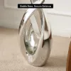 Silver Sculpture with Illuminated Sphere Art Decor