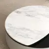 900mm White Faux Marble Leather Lift-Top Coffee Table
