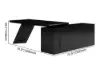 Set Black L-Shape Executive Desk Left Hand Reclining Leather Office Desk Chair (1800mm)
