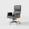 Set Black L-Shape Executive Desk Left Hand Reclining Leather Office Desk Chair (1800mm)
