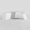 Modern White L-Shape Executive Left Hand Desk & Office Chair Set (1800mm)