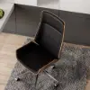 Picture of Set Industrial Distressed Wood Writing Desk Black Faux Leather Office Chair (70.9")
