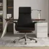 1600mm Industrial Rectangular Writing Desk & Office Desk Chair Set High Back Solid Wood
