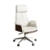 1800mm Modern White Rectangular Writing Desk & Office Desk Chair Set High Back