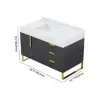 Aro 35-inch Freestanding Single Bathroom Vanity with Sink, Sintered Stone Top – Black – AUD-H1076