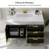 Aro 35-inch Freestanding Single Bathroom Vanity with Sink, Sintered Stone Top – Black – AUD-H1076