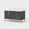 Aro 35-inch Freestanding Single Bathroom Vanity with Sink, Sintered Stone Top – Black – AUD-H1076