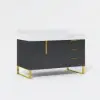 Aro 35-inch Freestanding Single Bathroom Vanity with Sink, Sintered Stone Top – Black – AUD-H1076