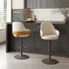 1830mm Black Kitchen Island & 2 Velvet Swivel Bar Stools with Curved Wing Back