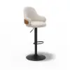 1830mm Black Kitchen Island & 2 Velvet Swivel Bar Stools with Curved Wing Back