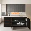 1830mm Black Kitchen Island & 2 Velvet Swivel Bar Stools with Curved Wing Back