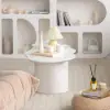 1000mm Japandi Funky Wood Coffee Table Abstract Cloud Shaped in White