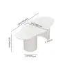 1000mm Japandi Funky Wood Coffee Table Abstract Cloud Shaped in White
