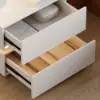 Lumio White 2-Drawer LED Besidetable with Charging Station, Set of 2