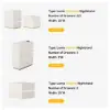 Lumio White 2-Drawer LED Besidetable with Charging Station, Set of 2